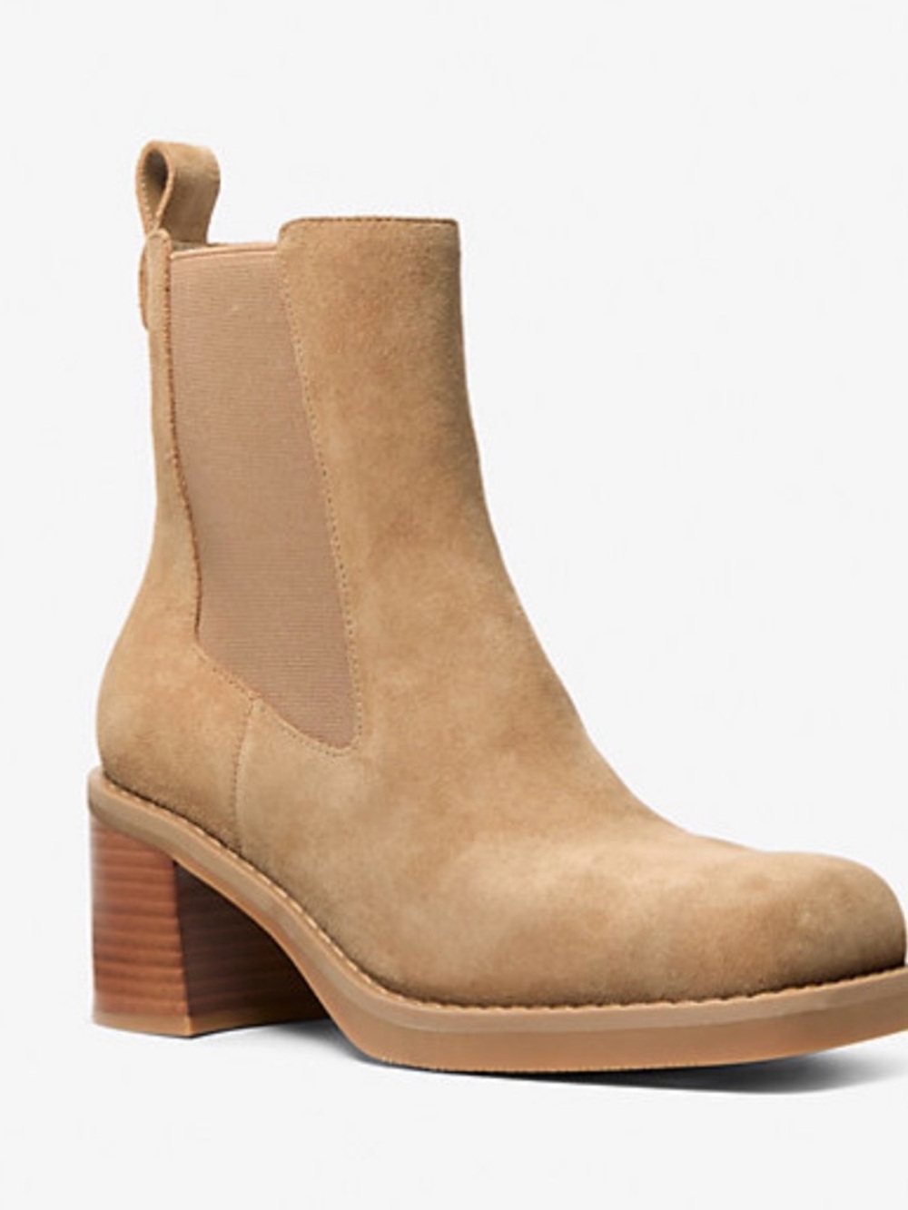 MICHAEL Michael Kors Houston Tan Leather Block Heel Bootie